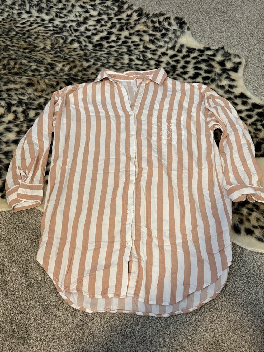 Striped Button-Up Sleep dress